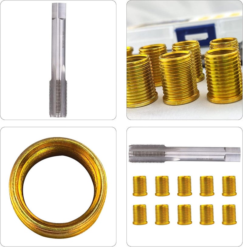 Flylin Spark Plug Thread Repair Tool Kit - Small Engine Gasoline Metal M14x1.25 Inserts and M16x1.25 Tap - Image 4